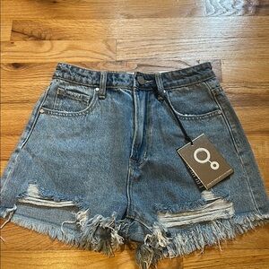 Blue Distressed Jean Shorts Vintage Style
